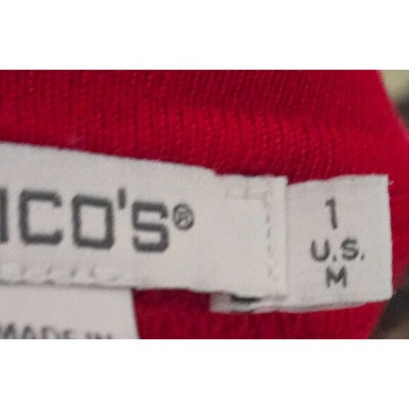 Chico's red Sweater Shirt long sleeve Women's Chico's Size 1 US M - Picture 5 of 6